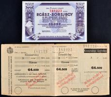 Budapest 1933. "60. Magyar Királyi Állami Sorsjáték" egész sorsjegye 3 arany pengő értékbe...