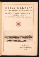 1939 Weiss Manfréd Acél- és Fémművei Részvénytársaság acélcső gyártmányainak árjegyzékéhez csatolt I. sz. függeléke, 213p