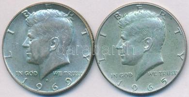 Amerikai Egyesült Államok 1965-1969. 1/2$ Ag "Kennedy" (2x) T:2,2- patina
USA 1965-1969. 1...