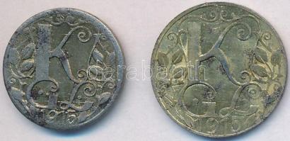 Ausztria / Marchtrenk hadifogolytábor 1915. 1h + 2h sárgaréz borítású Fe T:2-
Austria / Marchtrenk P...