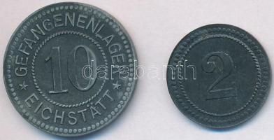 Német Birodalom / Eichstätt hadifogolytábor ~1914-1918. 2pf Zn + 10pf Zn T:2- German Empire / Eichstätt POW camp ~1914-1918. 2 Pfennig Zn + 10 Pfennig Zn C:VF