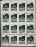 1914 Német és Osztrák Magyar Méhészek Vándorgyűlése és Kiállítása 16-os kisív, zöld színben, 1 db le...