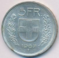 Svájc 1967B 5Fr Ag "Helvetia" T:2 Switzerland 1967B 5 Francs Ag "Helvetia" C:XF