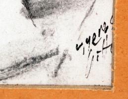 Gyenes jelzéssel: Női portré, pasztell, papír, paszpartuban, üvegezett fa keretben, 29×19,5 cm