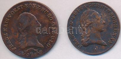 1800A 3kr Cu "I. Ferenc" + 1812B 3kr Cu "I. Ferenc" T:2-,3
