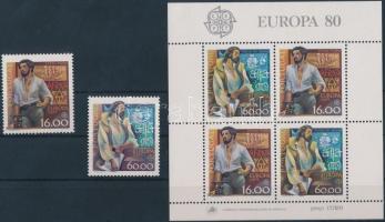 1980 Europa CEPT: híres emberek sor Mi 1488-1489 + blokk 29