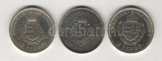 1935-36. 2P Ag "Pázmány+Rákóczi+Liszt" sor T:1/2,2 pici ph