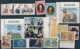 Europa CEPT 30 klf sor +1 önálló érték 3 db stecklapon Europa CEPT 30 diff sets + 1 stamp on 3 stock...