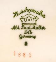 Hutschenreuther német virágmintás porcelán, matricás, hibátlan, jelzett, 21x21x7 cm