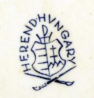 Herendi Rothschild porcelán cipő, kézzel festett, hibátlan, jelzett, 10x5 cm