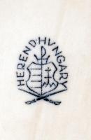 Herendi egyszínű Viktória mintás  porcelán cipő, kézzel festett, hibátlan, jelzett, 10x5 cm