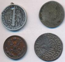 Vegyes: 3db vegyes kis ezüstpénz, közte Amerikai Egyesült Államok 1918. 1D Ag "Mercury" + ...
