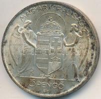 1939. 5P Ag "Horthy balra" T:2 patina
Adamo P8.2