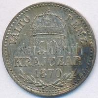 1870KB 10kr Ag "Váltó Pénz" T:2,2- patina