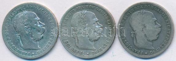 Ausztria 1894-1896. 1K Ag "Ferenc József" (3x) T:2-,3
Austria 1894-1896. 1 Corona Ag &quot...