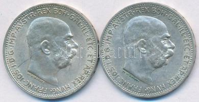Ausztria 1914-1915. 1K Ag "Ferenc József" (2x) T:2,2-
Austria 1914-1915. 1 Corona Ag &quot...