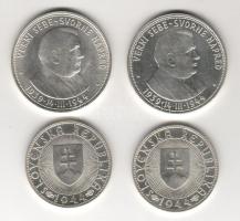 Szlovákia 1944. 10K Ag (2x) + 50K Ag (2x) T:1/2
