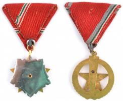 1956. "Tűzrendészeti Érem" arany fokozata, zománcozott és aranyozott Br kitüntetés mellsza...