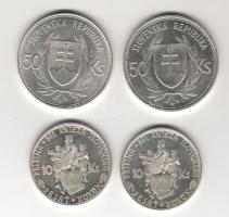 Szlovákia 1944. 10K Ag (2x) + 50K Ag (2x) T:1/2