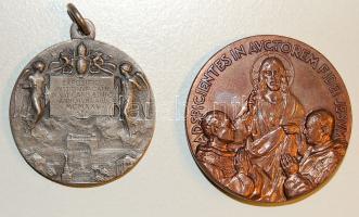 Vatikán 1925,1931. 2 klf vallásos emlékérem T:2