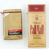 cca 1970 Bontatlan csomag Pall Mall és Golden smart cigaretta / unopened box of vintage cigarettes