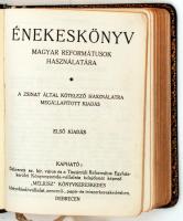 Énekeskönyv magyar reformátusok használatára. A zsinat által kötelező használatra megállapított kiadás. Első kiadás. Debrecen, Méliusz Könyvkereskedés. Kiadói egészbőr kötés, aranyozott lapszélek, elejében ajánlással, jó állapotban.