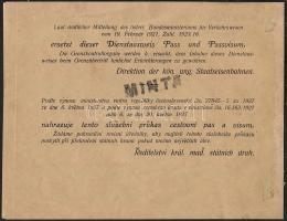 1934. Magyar kir. Államvasutak "Kiküldetési rendelet" 3 nyelvű "000-ás" Minta! R...
