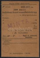 1934. Magyar kir. Államvasutak 200km-es balatoni havi bérletjegy "000-ás" Minta! R!