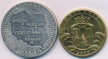 Lengyelország 1979. "II. János Pál Pápa / 1979. évi lengyelországi látogatása" fém emlékér...