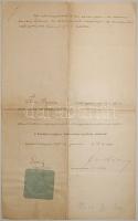 1892 Végbizonyítvány Kiss Gyula izraelita orvoshallgató részére Eötvös Lóránd és Fodor József aláírá...