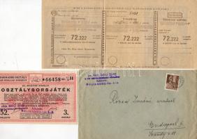 1944. 52.Magyar Királyi Osztálysorsjáték 1/8 sorsjegye T:I Hozzá névre szóló boríték, nyereményjegyzék, csekk! Ilyen teljességben igen ritkán fordul elő!