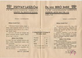 1944. 52.Magyar Királyi Osztálysorsjáték 1/8 sorsjegye T:I Hozzá névre szóló boríték, nyereményjegyz...