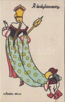 A királykisasszony, A Magyar Művészeti Vállalat kiadása / Princess, Hungarian art postcard s: Kőszegi Bella (EK)