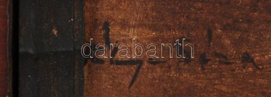 Olvashatatlan jelzéssel: Gyümölcs csendélet. Olaj, karton, antik kerteben, 23×34 cm