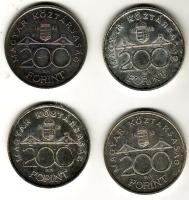1992. 200Ft Ag "MNB" (4x) T:BU