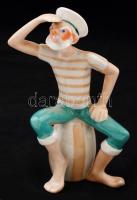 Drasche Popeye, kézzel festett porcelán, hibátlan, jelzett, m: 16 cm