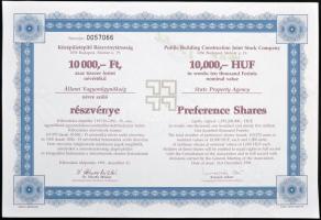 Budapest 1991. "Középületépítő Részvénytársaság" az Állami Vagyonügynökség névre szóló rés...