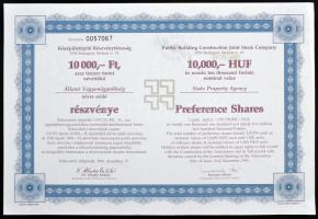 Budapest 1991. "Középületépítő Részvénytársaság" az Állami Vagyonügynökség névre szóló rés...