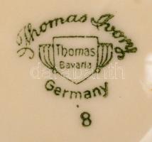 Thomas Ivory Bavaria német virágmintás porcelán váza, matricás, hibátlan, jelzett, m: 11 cm