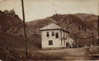 1918 Gyimes, Magyar-román határ, Rákóczi várrom / Rákóczis castle, border station; original photo (EB)