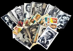 cca 1940-1960 Nagy doboznyi, kb 100 db színészkép, javarészt az 1960-as évekből, benne néhány háború...