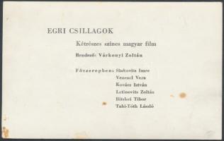 Arcok, jelenetek az Egri csillagok c. filmből, fotólap, hátulján feliratozva, 14×8,5 cm