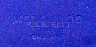 Wedgwood kék-fehér nyolcszög alakú biszkvit porcelán dobozka, hibátlan, jelzett, 11x11x5 cm