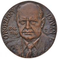 Tóth Béla (1941-) DN "Oroszlány István 1914-1984 / Öntözési Kutató Intézet - Szarvas" Br emlékérem (79mm) T:2