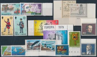 Europa CEPT 63 diff. stamps with sets on 3 stock cards, Europa CEPT 63 klf bélyeg közte sorok 3 db stecklapon