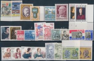 Europa CEPT 63 klf bélyeg közte sorok 3 db stecklapon Europa CEPT 63 diff. stamps with sets on 3 sto...