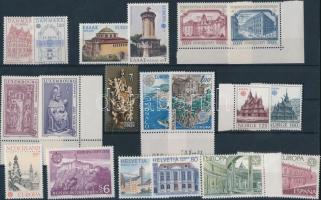 Europa CEPT 63 diff. stamps with sets on 3 stock cards Europa CEPT 63 klf bélyeg közte sorok 3 db st...