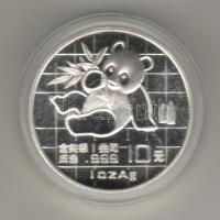 Kína 1989. 10Y/1oz Ag "Panda" T:1