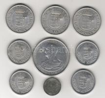 1941-43. 2f, 1P, 2P, 5P "sarló-kalapács" ellenbélyeggel T:2,2/3