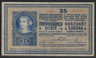 1918. 25K "sima" "Szeged Kézműves Bank" kisalakú pozitív szárazbélyegzővel R! T:II/III+